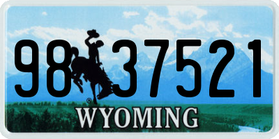 WY license plate 9837521