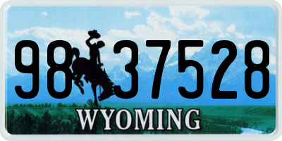 WY license plate 9837528