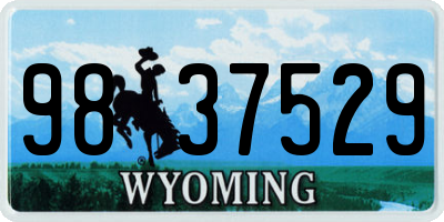 WY license plate 9837529