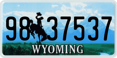 WY license plate 9837537