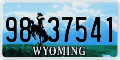 WY license plate 9837541