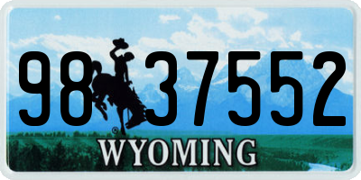 WY license plate 9837552