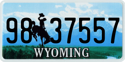 WY license plate 9837557