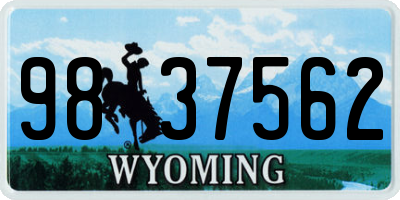WY license plate 9837562