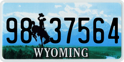 WY license plate 9837564