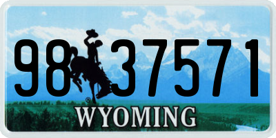 WY license plate 9837571
