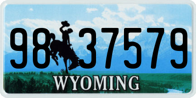 WY license plate 9837579