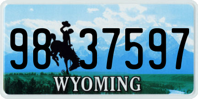 WY license plate 9837597