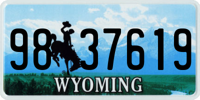 WY license plate 9837619