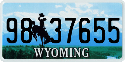 WY license plate 9837655