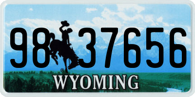 WY license plate 9837656