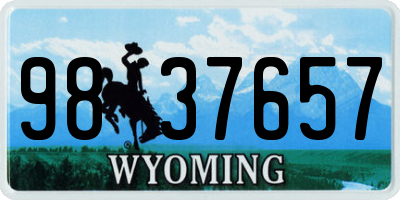 WY license plate 9837657