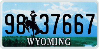 WY license plate 9837667