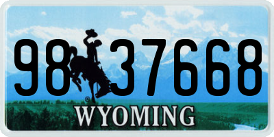 WY license plate 9837668