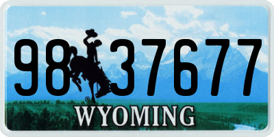 WY license plate 9837677