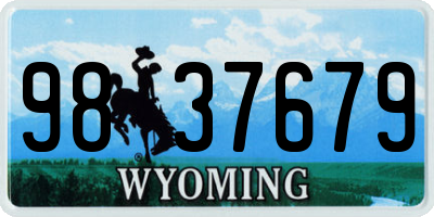 WY license plate 9837679