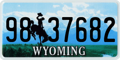 WY license plate 9837682