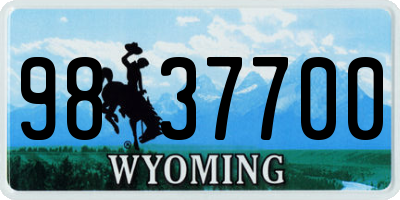 WY license plate 9837700