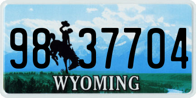 WY license plate 9837704