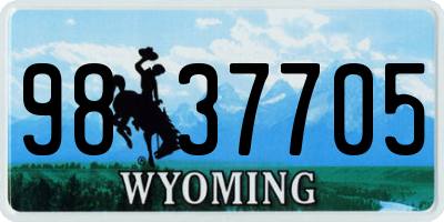 WY license plate 9837705