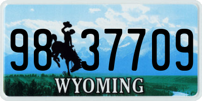 WY license plate 9837709