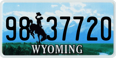 WY license plate 9837720