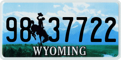 WY license plate 9837722
