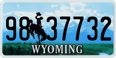 WY license plate 9837732