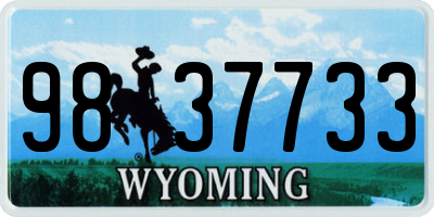 WY license plate 9837733