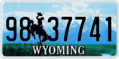 WY license plate 9837741