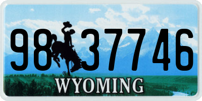 WY license plate 9837746
