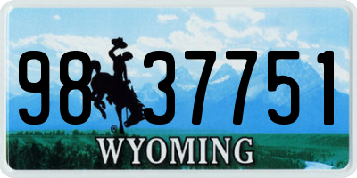 WY license plate 9837751