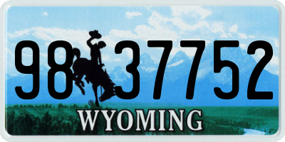 WY license plate 9837752