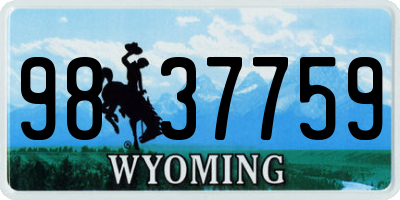 WY license plate 9837759
