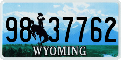 WY license plate 9837762