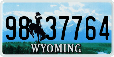 WY license plate 9837764
