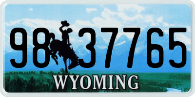 WY license plate 9837765