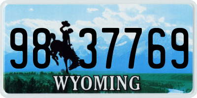 WY license plate 9837769