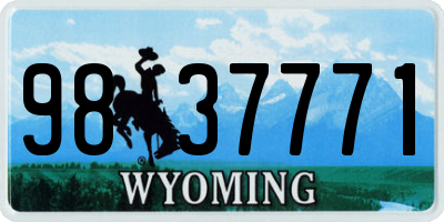 WY license plate 9837771