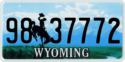 WY license plate 9837772