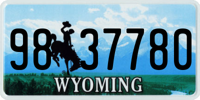 WY license plate 9837780
