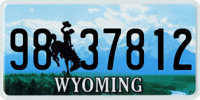 WY license plate 9837812