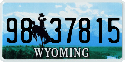 WY license plate 9837815