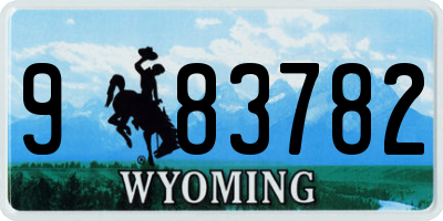 WY license plate 983782