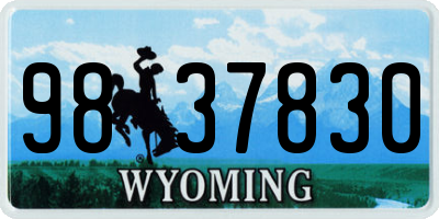 WY license plate 9837830