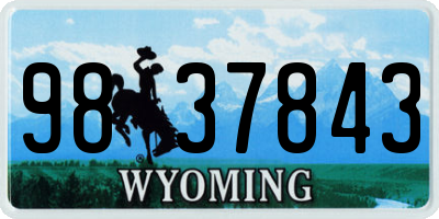 WY license plate 9837843
