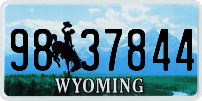 WY license plate 9837844