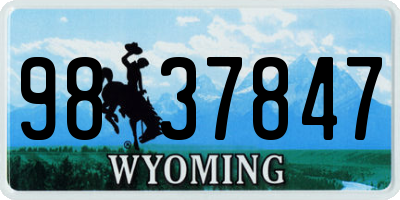 WY license plate 9837847