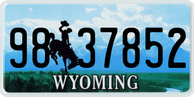 WY license plate 9837852