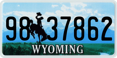WY license plate 9837862